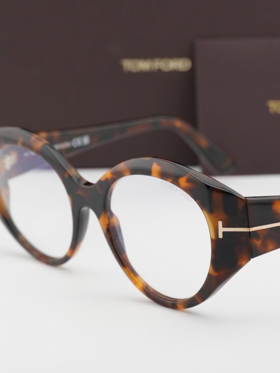 Tom Ford FT5950-B 052 Oval Eyeglasses 53mm – Havana / Blue Light Block main image 6
